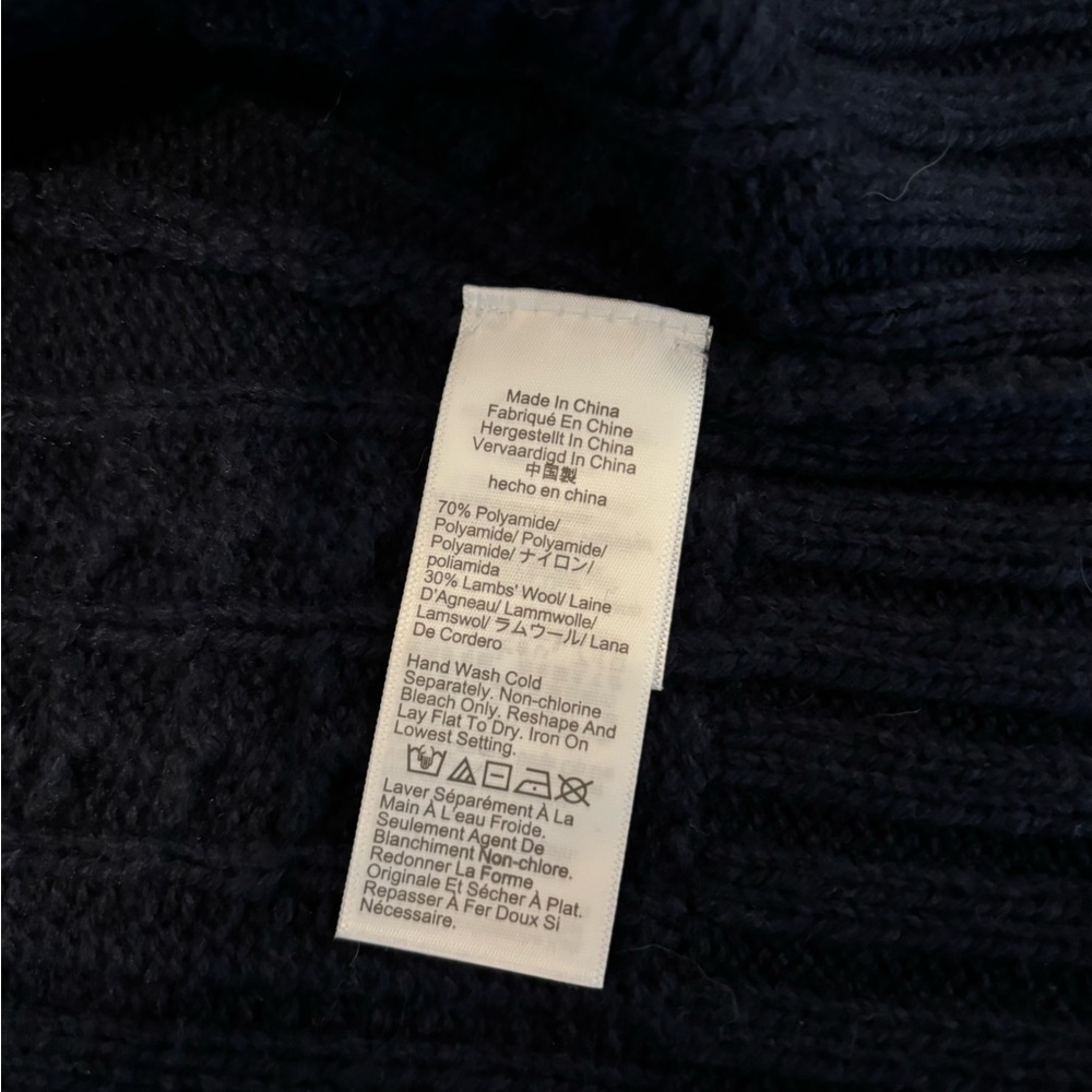 J. Crew Navy Cable Knit Cardigan with Gold Buttons - Picture 3 of 4